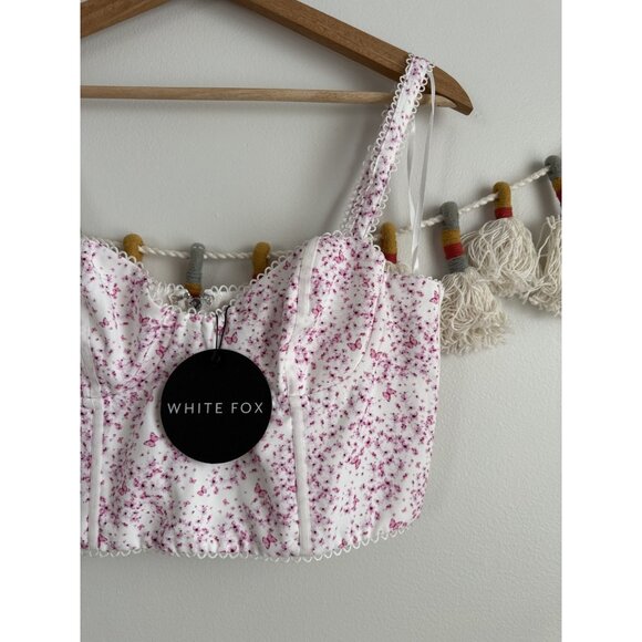 Wildfox Weekend Love Bustier Pink Butterfly Floral Corset Top Coquette Fairy NWT - Picture 3 of 7